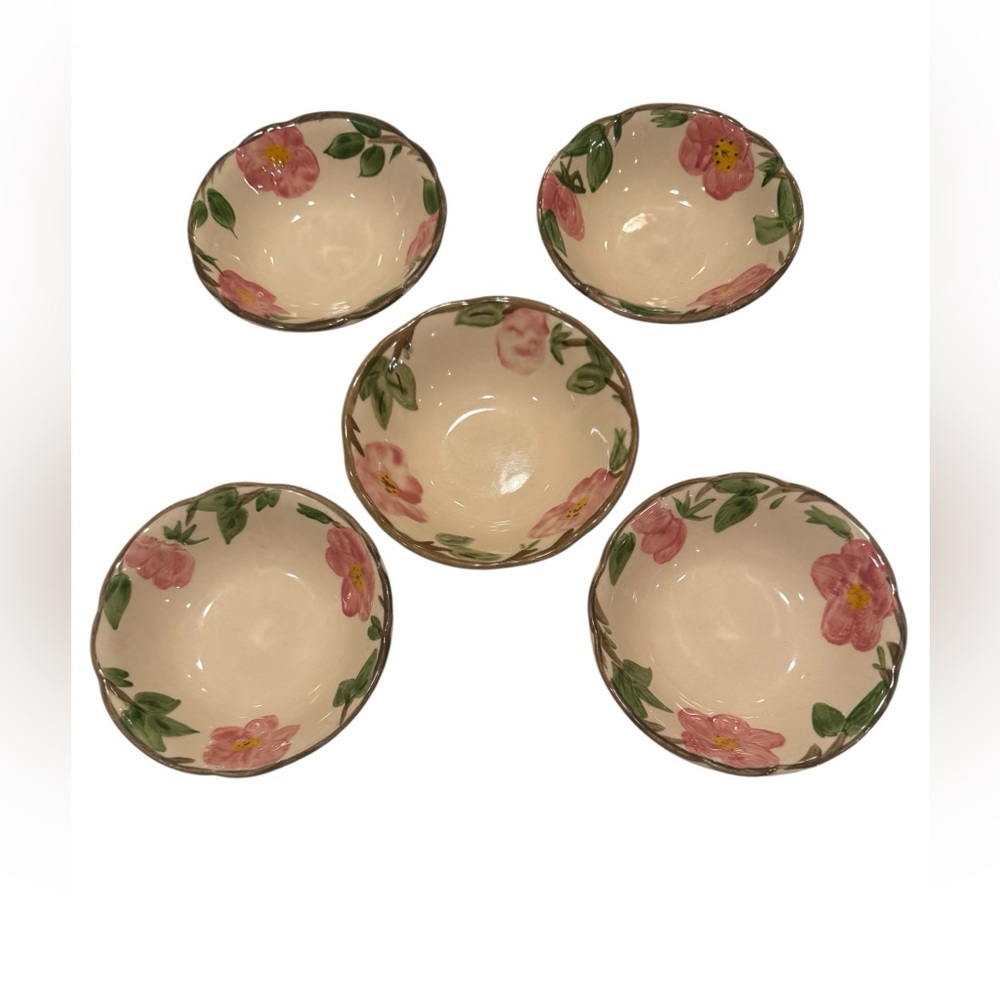 Franciscan Desert Rose Floral 6” Sauce Berry Dessert Bowls x5 Floral Earthenware